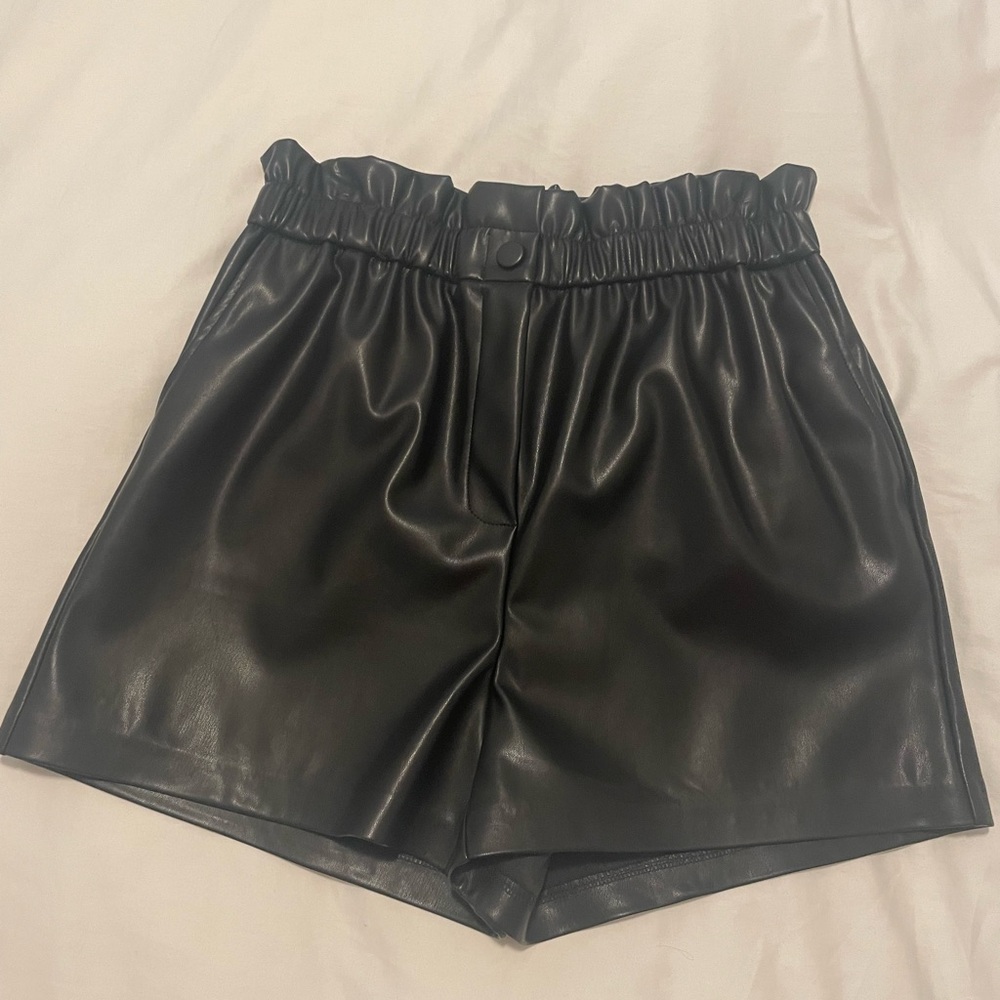 Black Faux Leather Women Shorts. New. Tags on.